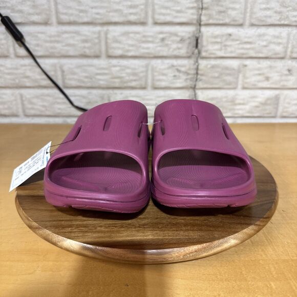 Hoka Ora Recovery Slide 3 Womens Size 13 Sandals Burgundy Purple Slip On Shoes - Picture 2 of 7